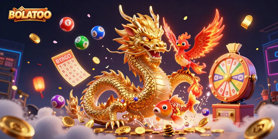 Gabung dalam aksi seru BOLATOTO dengan naga emas, phoenix merah, dan ikan koi di tengah harta bounty.