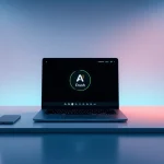 Interactive workspace showcasing Crush AI on a laptop, highlighting innovation and companionship.